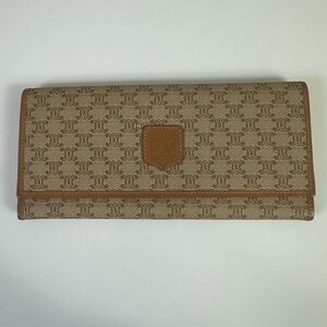 Celine Macadam Vintage Bifold Wallet Brown Tan